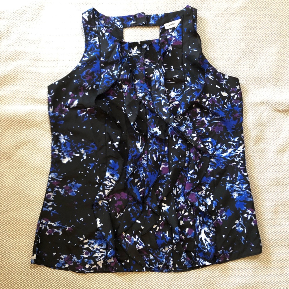 Larry Levine Ruffle Blouse, Size M.